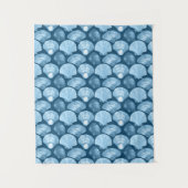 Blue Beach Seashell Pattern Wandteppich (Vorderseite)