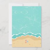 Blue Beach Sommer Party Surfen Babydusche Einladung (Rückseite)