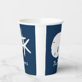 Blue Beach Starfish Sand Dollar Personalisiert Pappbecher (Links)