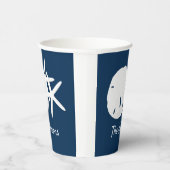 Blue Beach Starfish Sand Dollar Personalisiert Pappbecher (Rechts)