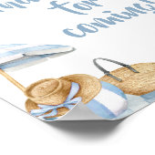 Blue Beach Summer Baby Dusche Danke Karte Poster (Ecke)