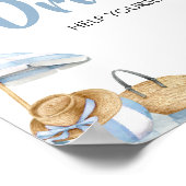 Blue Beach Summer Baby Dusche Drinks Poster (Ecke)