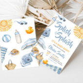 Blue Beach Summer Baby Dusche Einladung