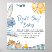 Blue Beach Summer Baby Dusche Say Baby nicht Poster (Vorne)