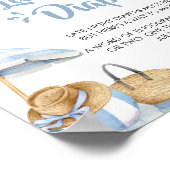 Blue Beach Summer Baby Dusche Spate Night Diapers Poster (Ecke)