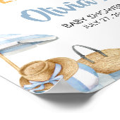Blue Beach Summer Baby Dusche Willkommen Poster (Ecke)