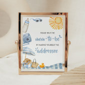 Blue Beach Summer Baby Shower Envelope Poster