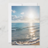 Blue Beach Sunset Watercolor Einladung zur Hochzei (Rückseite)