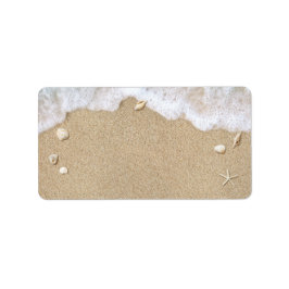 Blue Beach Waves Address Labels Adressaufkleber