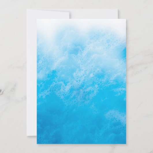 Blue Beach Waves Bat Mitzvah Einladung (Rückseite)