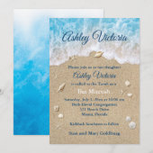 Blue Beach Waves Bat Mitzvah Einladung (Vorne/Hinten)