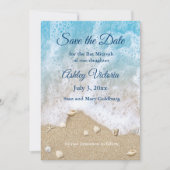 Blue Beach Waves Bat Mitzvah Save the Date Einladung (Vorderseite)