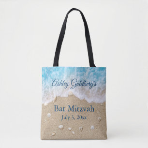 Blue Beach Waves Bat Mitzvah Tote Bag Tasche