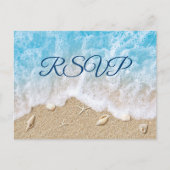 Blue Beach Waves Bat Mitzvah UAWG Postcard Einladungspostkarte (Vorderseite)
