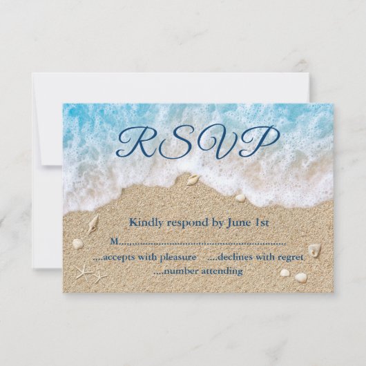Blue Beach Waves Bat Mitzvah UAWG RSVP Karte (Vorderseite)