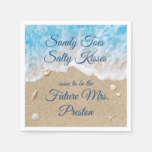 Blue Beach Waves Brautparty Napkin Serviette (Vorderseite)