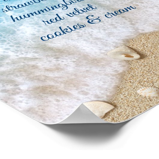 Blue Beach Waves Dessert Bar Poster (Ecke)