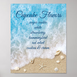 Blue Beach Waves Dessert Bar Poster