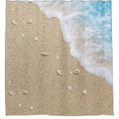 Blue Beach Waves Duschvorhang (Vorderseite)