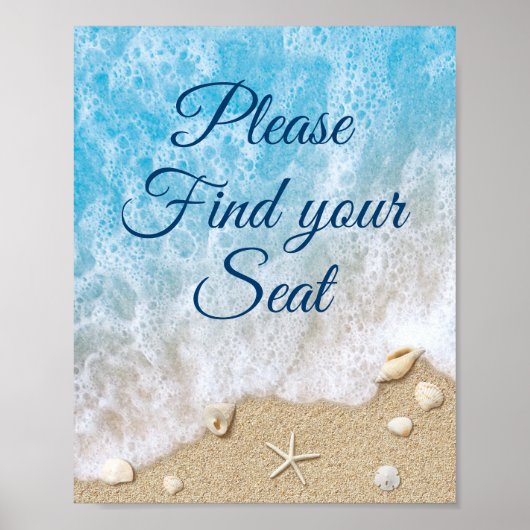 Blue Beach Waves Finden Sie Ihr Sitzplakat Poster (Vorne)