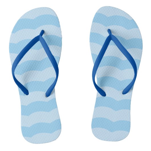 Blue Beach Waves Flip Flops Badesandalen (Fußbett)