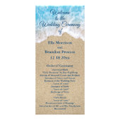 Blue Beach Waves Hochzeitsprogramm 2 Werbekarte (Vorne)