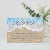 Blue Beach Waves Mrs. & Mrs. UAWG RSVP Karte (Stehend Vorderseite)
