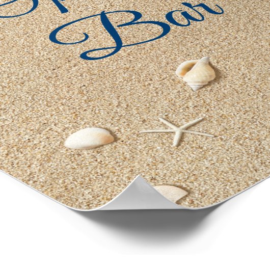 Blue Beach Waves Open Bar Poster (Ecke)