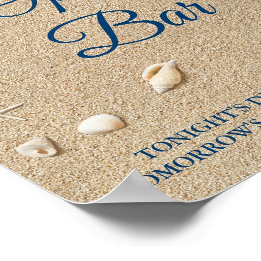 Blue Beach Waves Open Bar Poster 2 (Ecke)