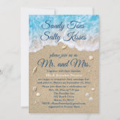 Blue Beach Waves Post Wedding Reception Card Einladung (Vorderseite)