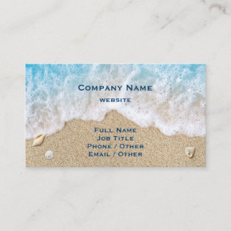 Blue Beach Waves & Sand Business Card Visitenkarte