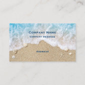 Blue Beach Waves & Sand Business Card Visitenkarte (Rückseite)