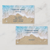 Blue Beach Waves & Sand Business Card Visitenkarte (Vorne/Hinten)