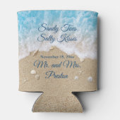 Blue Beach Waves Sandy Toes Cooler Dosenkühler (Rückseite)