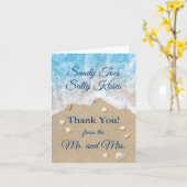 Blue Beach Waves Sandy Toes Danke Karte (Gelbe Blume)
