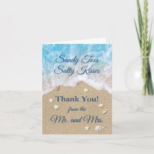 Blue Beach Waves Sandy Toes Foto Danke, Card Karte