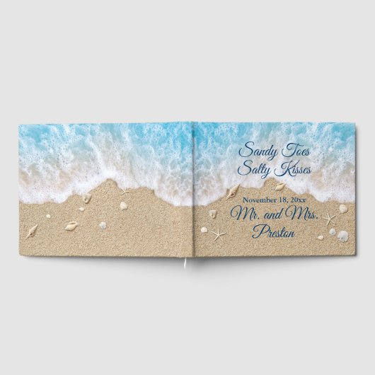 Blue Beach Waves Sandy Toes Gästebuch (Voll)