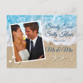 Blue Beach Waves Sandy Toes Salty Kisses Foto Postkarte