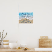 Blue Beach Waves Sandy Toes Salty Kisses Poster (Küche)