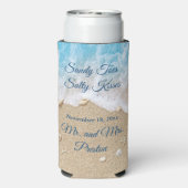 Blue Beach Waves Sandy Toes Seltzer Cooler Selters Dosenkühler (Seltzer Rückseite)