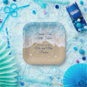 Blue Beach Waves Sandy Toes Square Papierplatte Pappteller (Party)