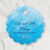 Blue Beach Waves & Starfish Geschenkanhänger (Rückseite)