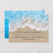 Blue Beach Waves & Starfish UAWG RSVP Karte (Vorne/Hinten)