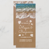 Blue Beach Waves und Sand Hochzeitsprogramme Programm (Vorne/Hinten)