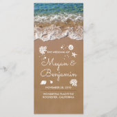 Blue Beach Waves und Sand Hochzeitsprogramme Programm (Vorderseite)