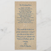 Blue Beach Waves und Starfish Hochzeitsprogramm Programm (Rückseite)