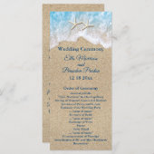 Blue Beach Waves und Starfish Hochzeitsprogramm Programm (Vorne/Hinten)