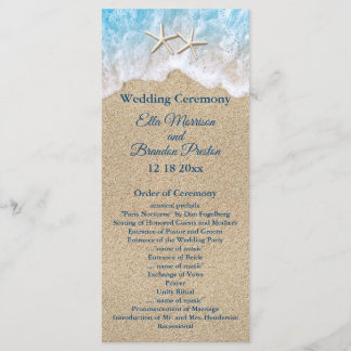 Blue Beach Waves und Starfish Hochzeitsprogramm Programm