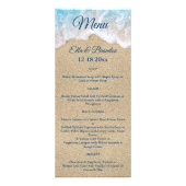 Blue Beach Waves Wedding Menu 2 Werbekarte (Vorne)