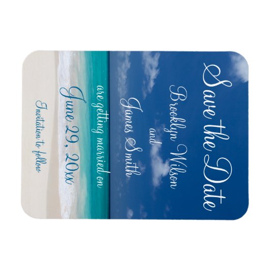 Blue Beach Wedding rettet das Date Magnet (Horizontal)